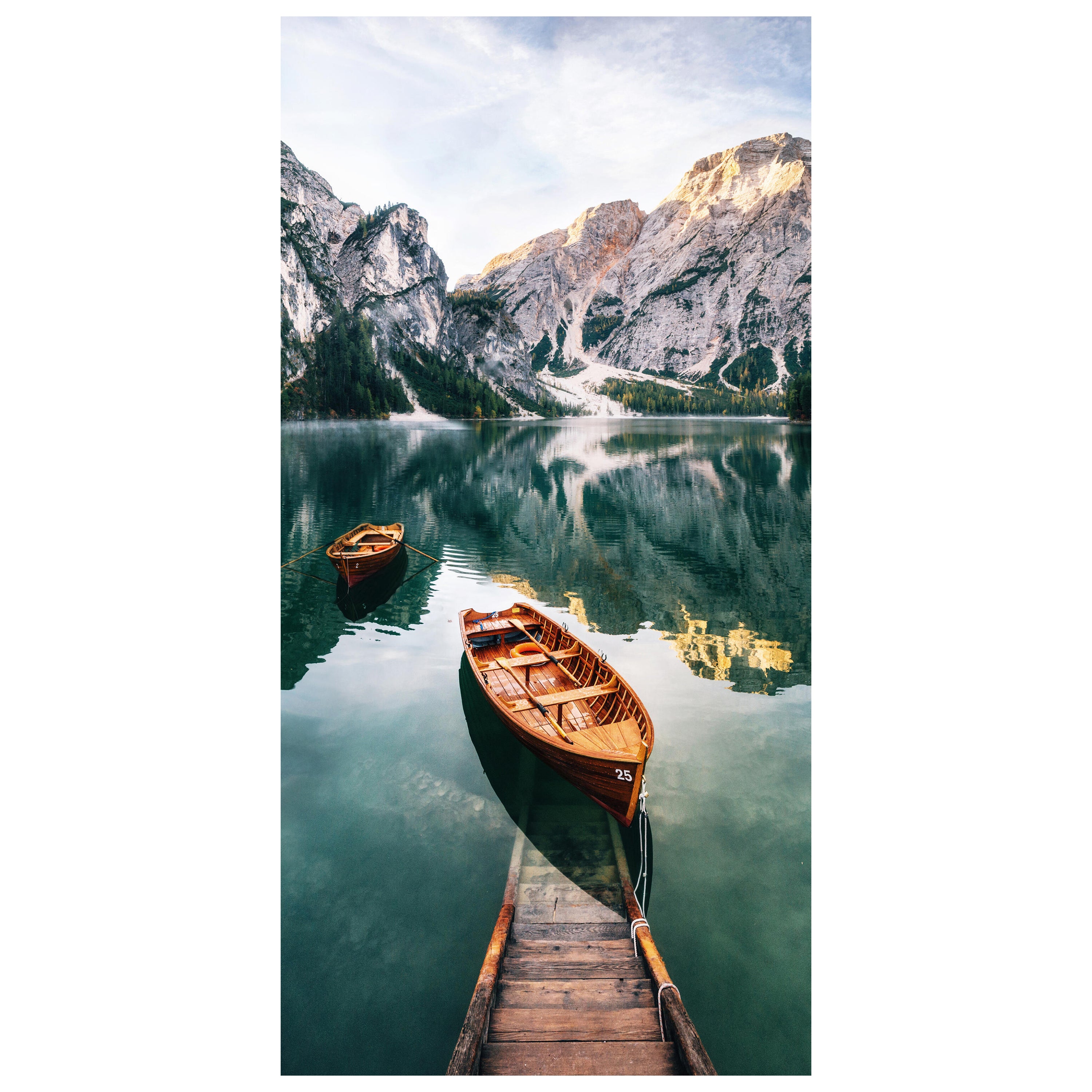 Türtapete Boote auf Bergsee, Gebirge, Wasser, Boot M1300 - Bild 2