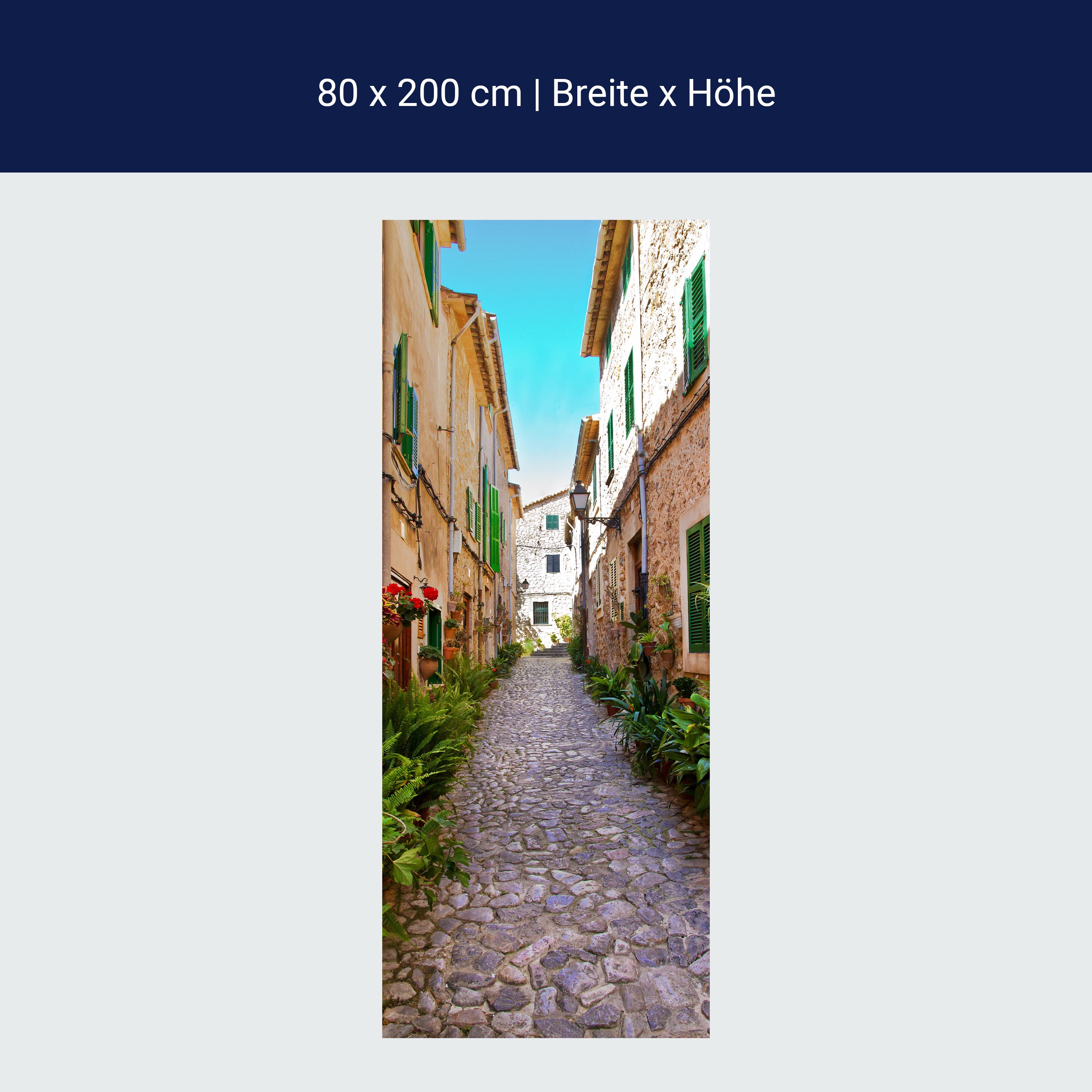 Türtapete Mediterrane Gasse, Sommer, Sonne, Himmel M1331