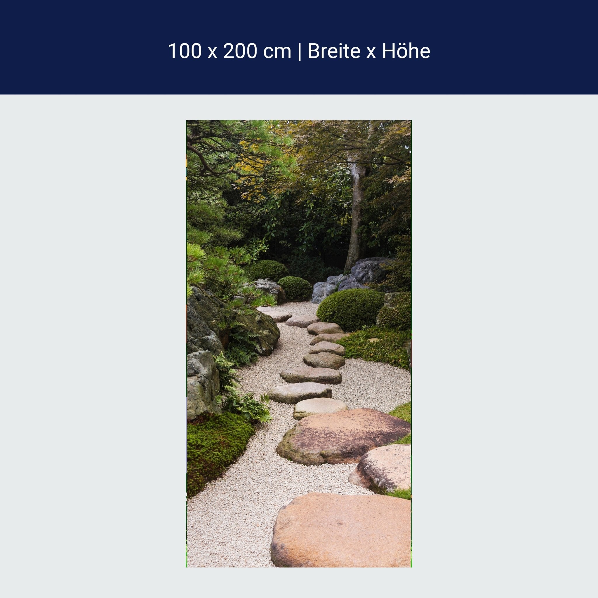 Türtapete Japanischer Zen Garten, Steine, Pflanzen M1390