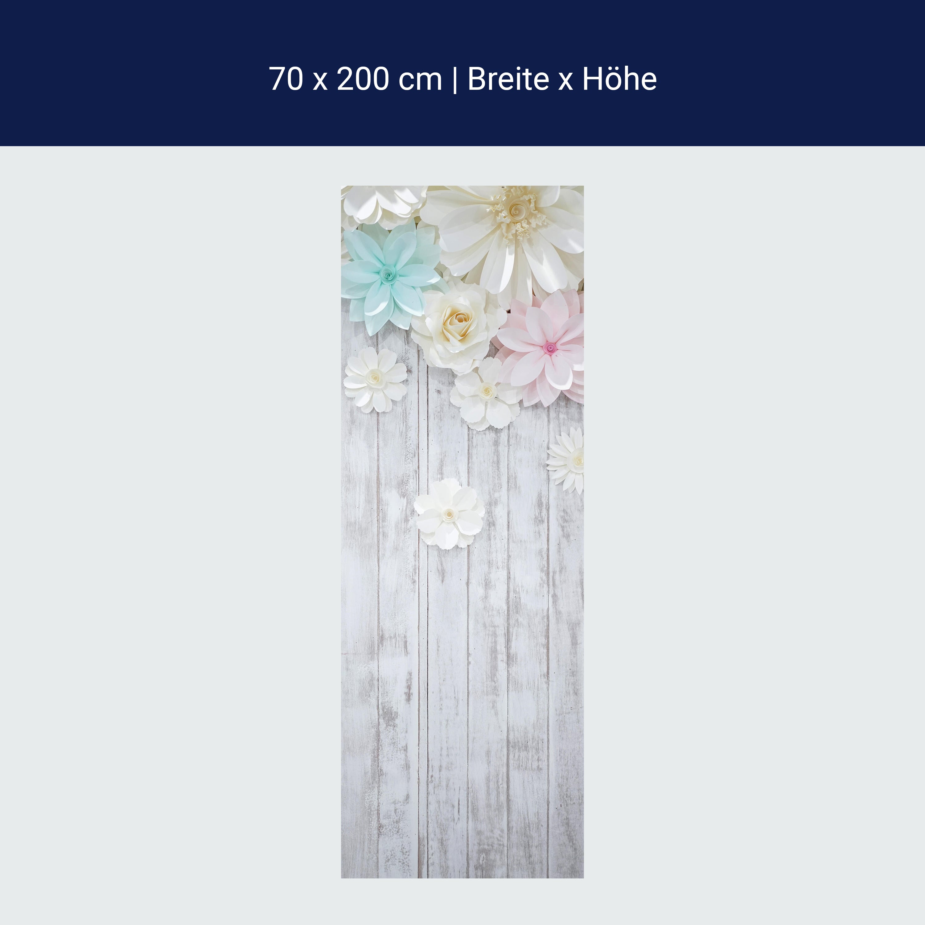 Türtapete Holz, Blüten, Blumen M1429