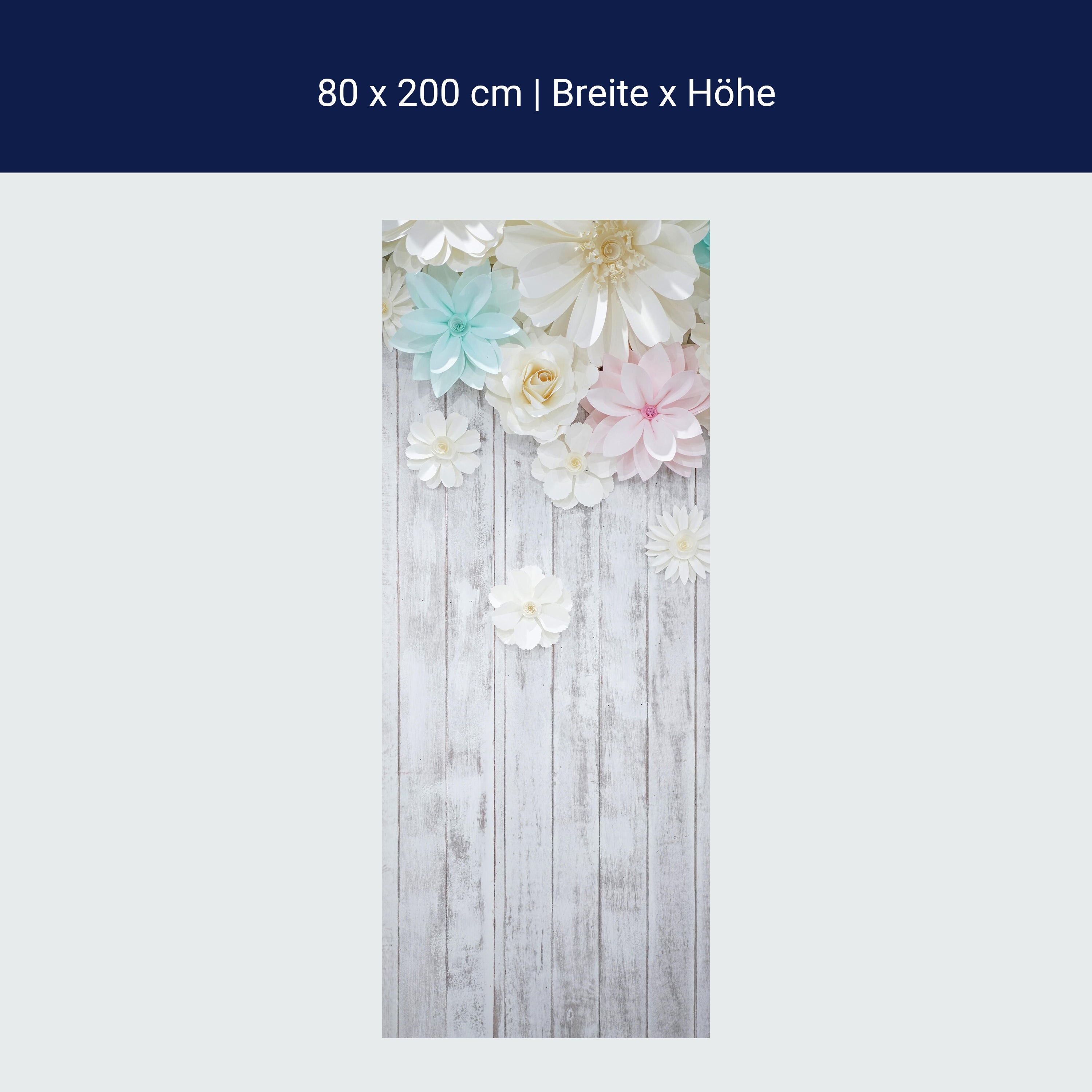 Türtapete Holz, Blüten, Blumen M1429