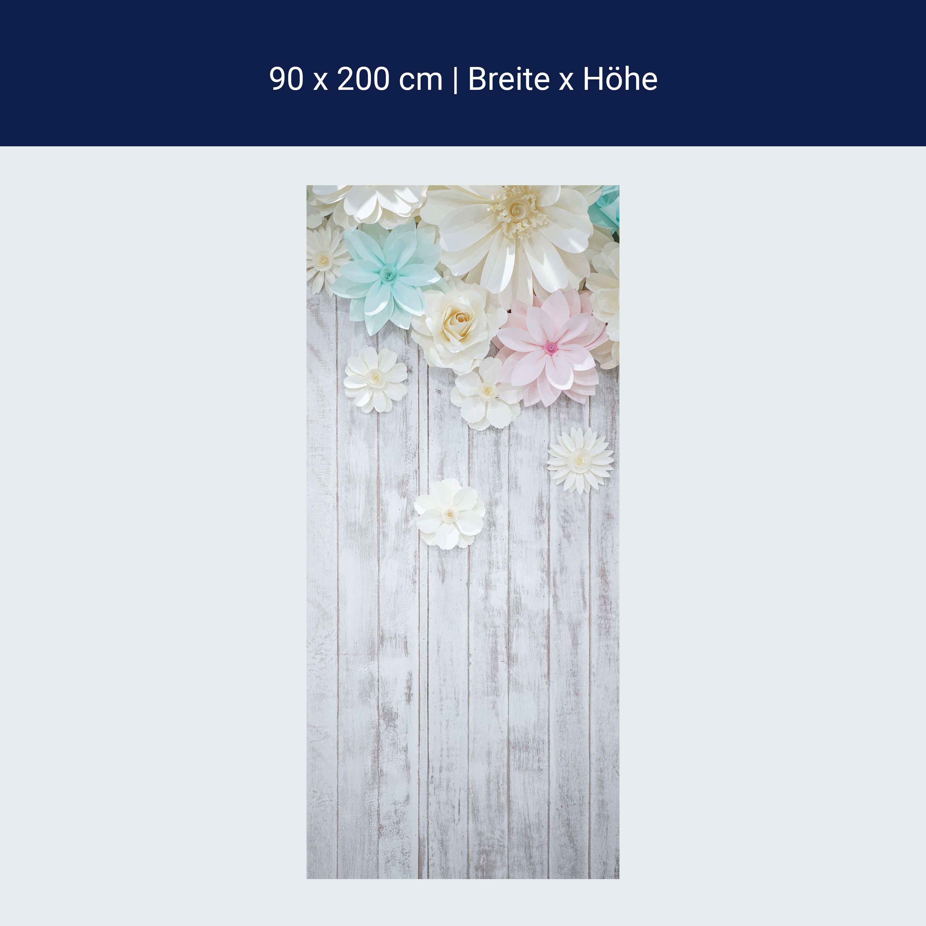 Türtapete Holz, Blüten, Blumen M1429