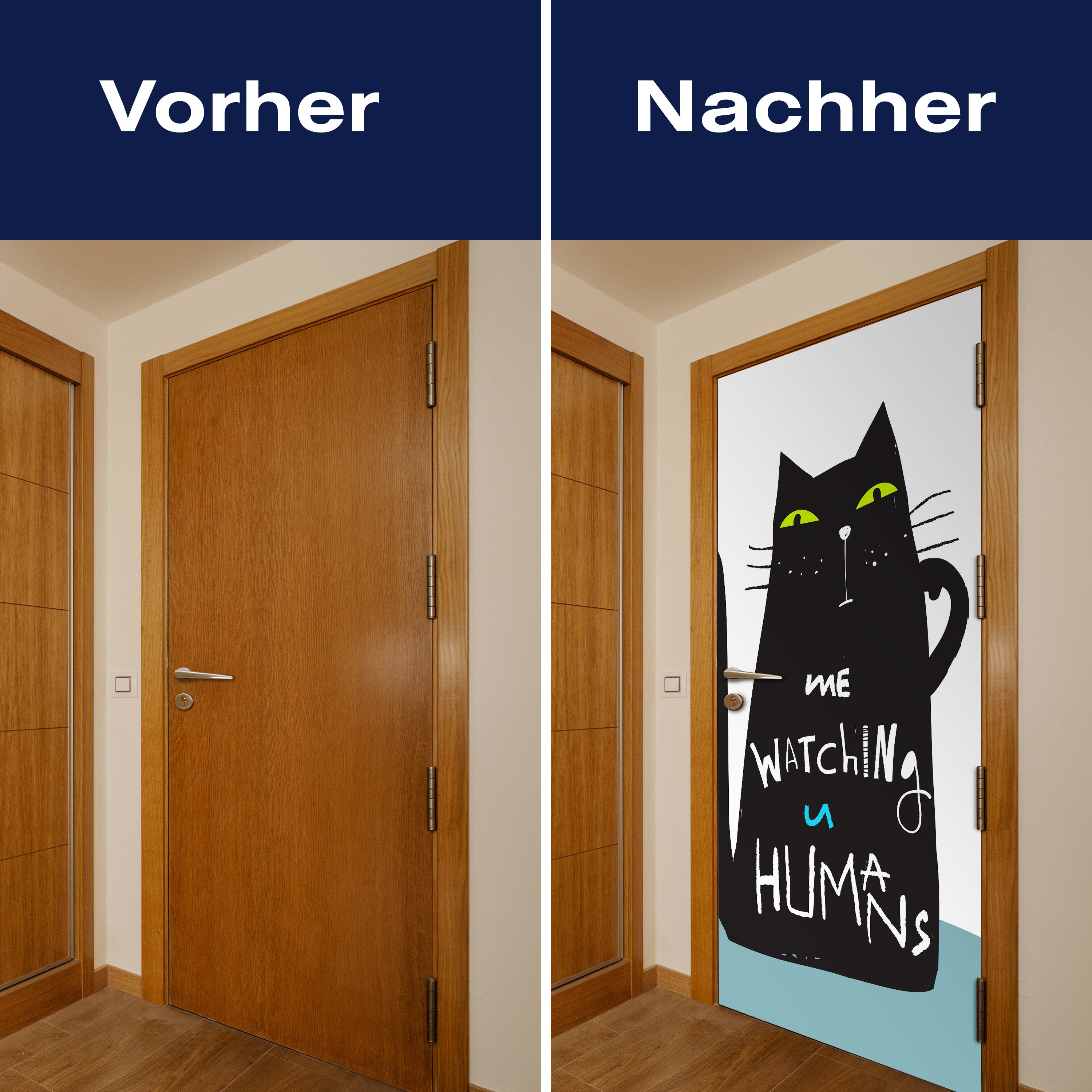 Türtapete Katze, Spruch, Illustration M1465 - Bild 10