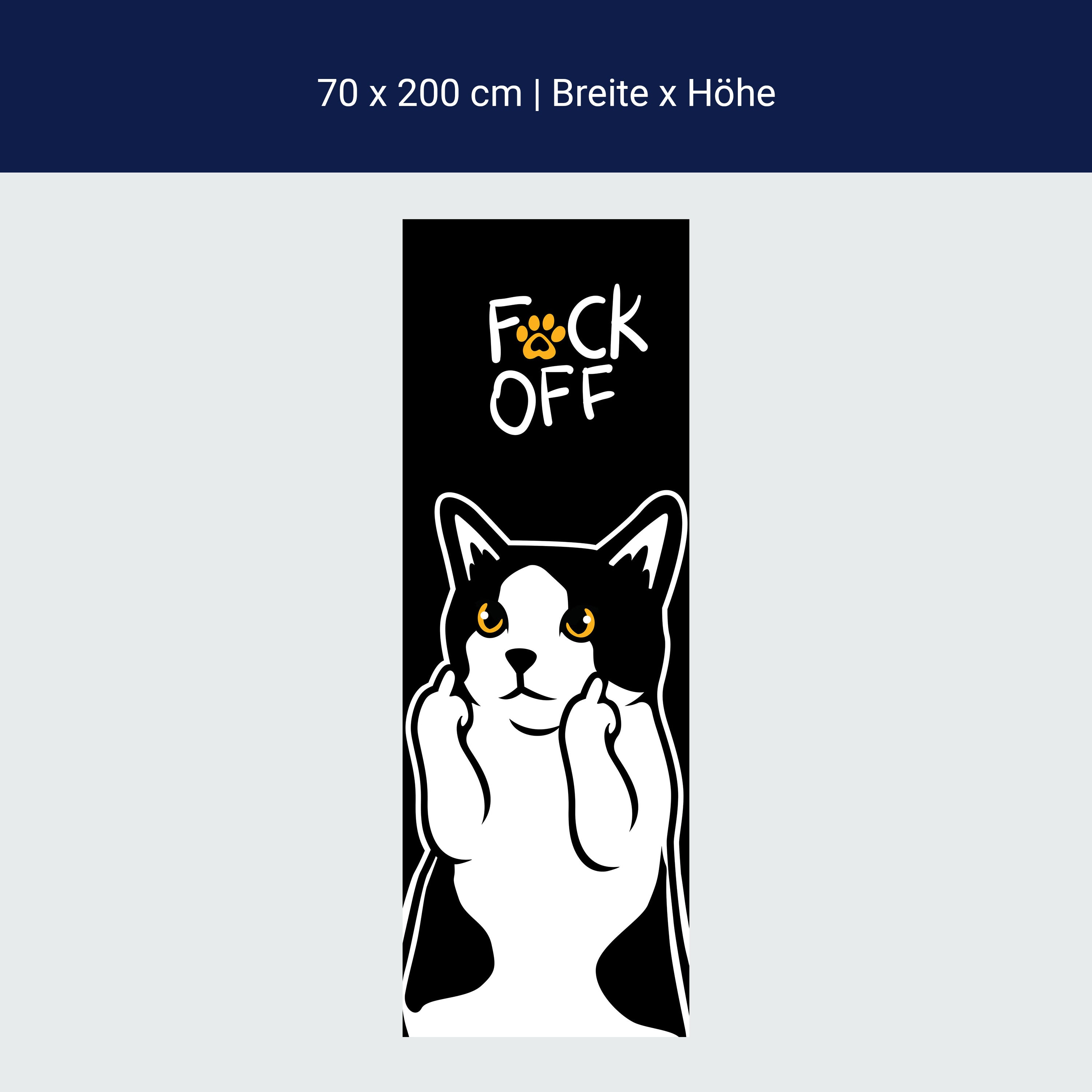 Türtapete Katze, Mittelfinger, Fuck Off M1470