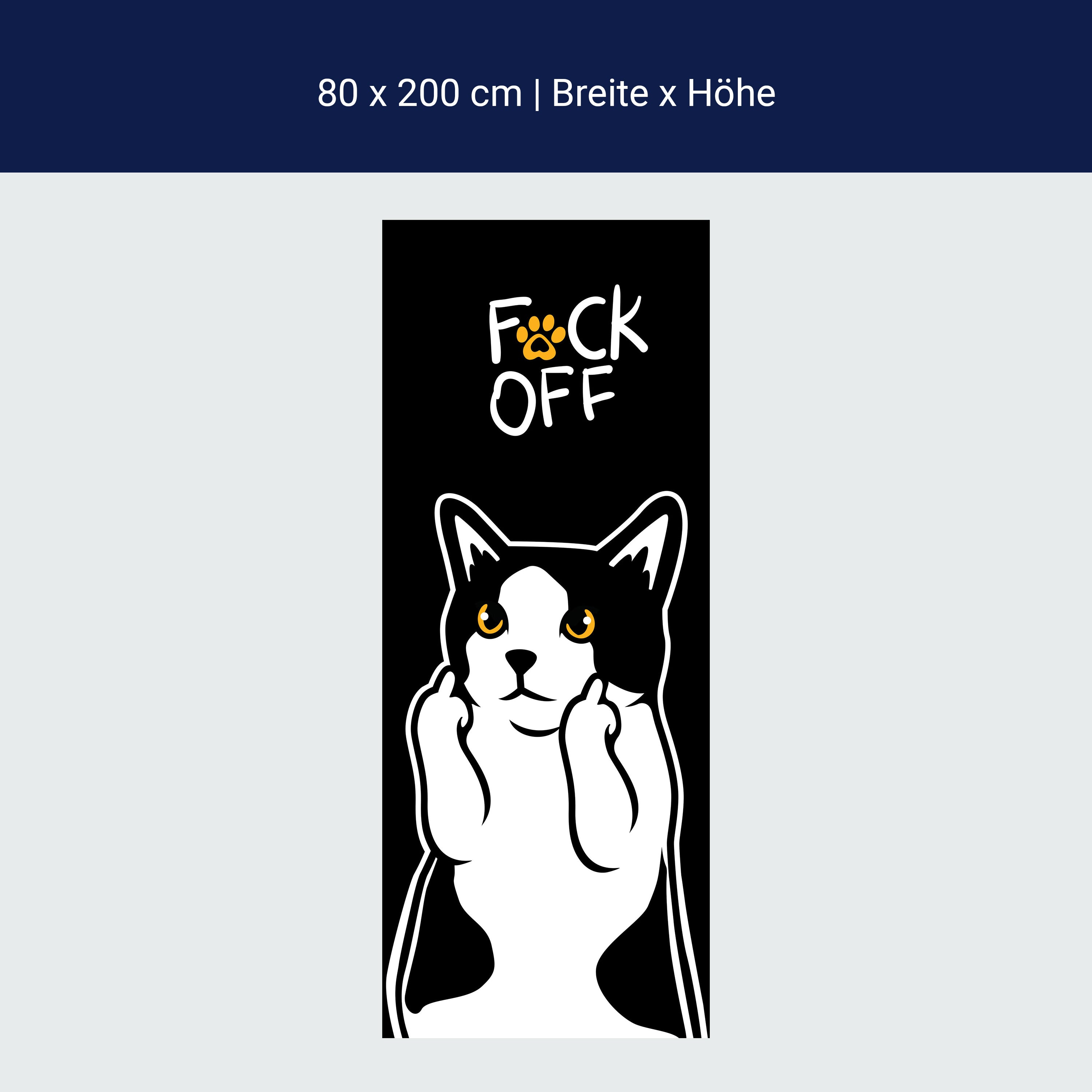 Türtapete Katze, Mittelfinger, Fuck Off M1470