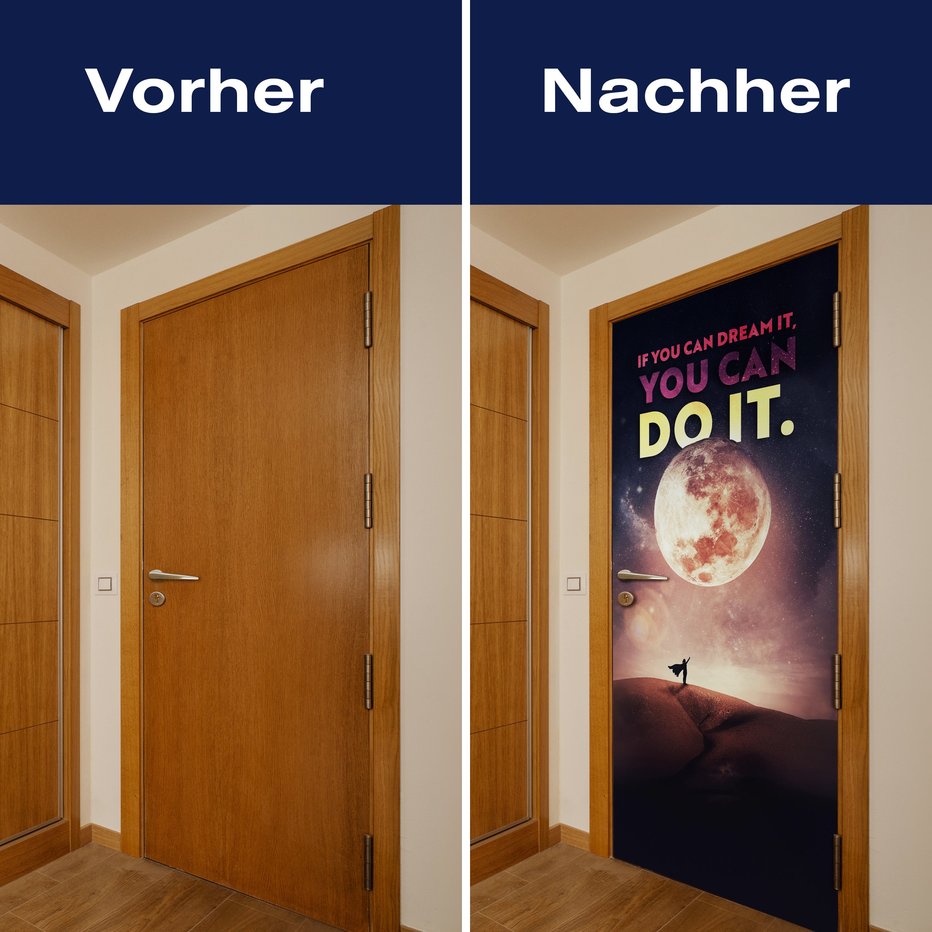 Türtapete Vollmond, Spruch Motivation, Wüste M1498 - Bild 10