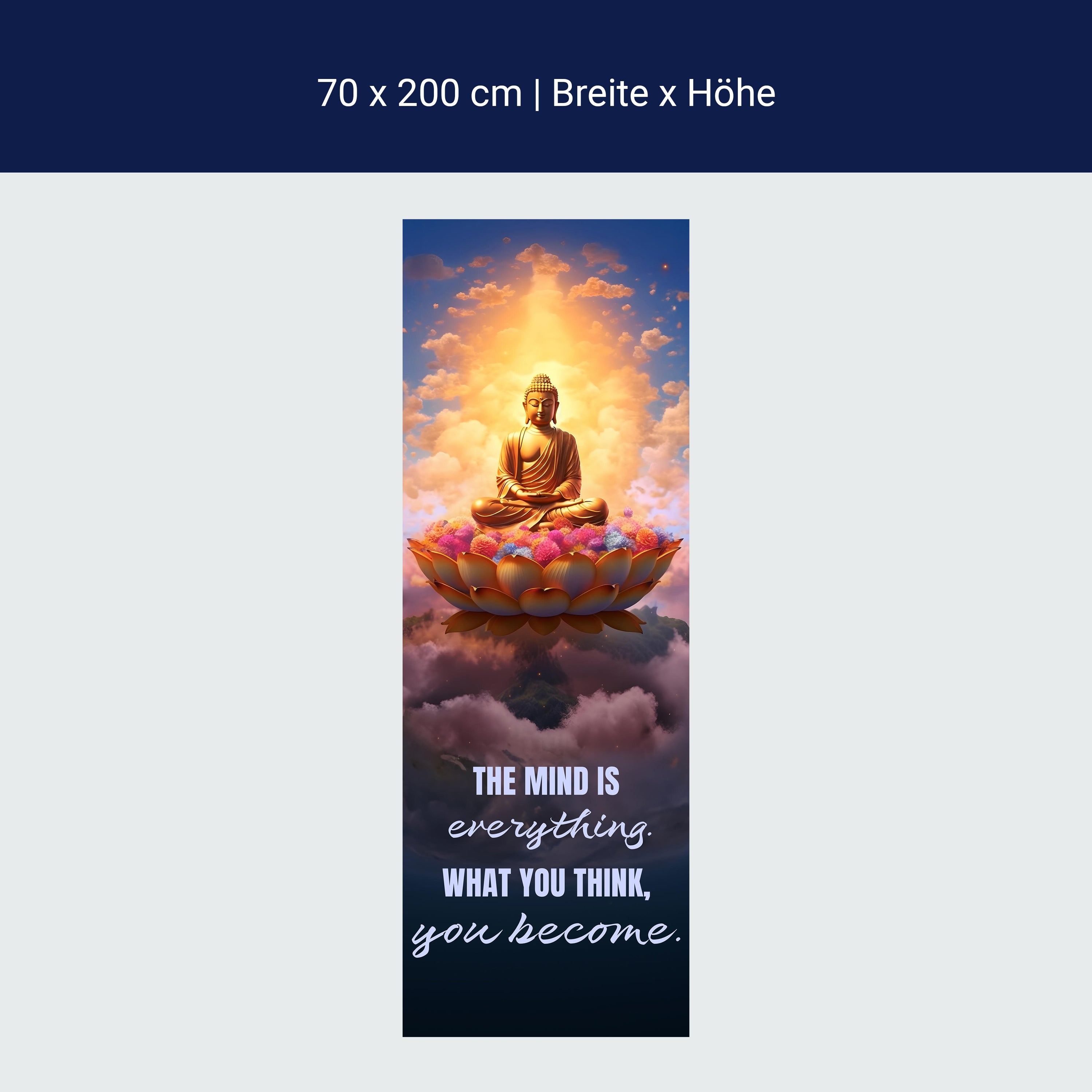 Türtapete Buddha, Lotus, Spruch M1512