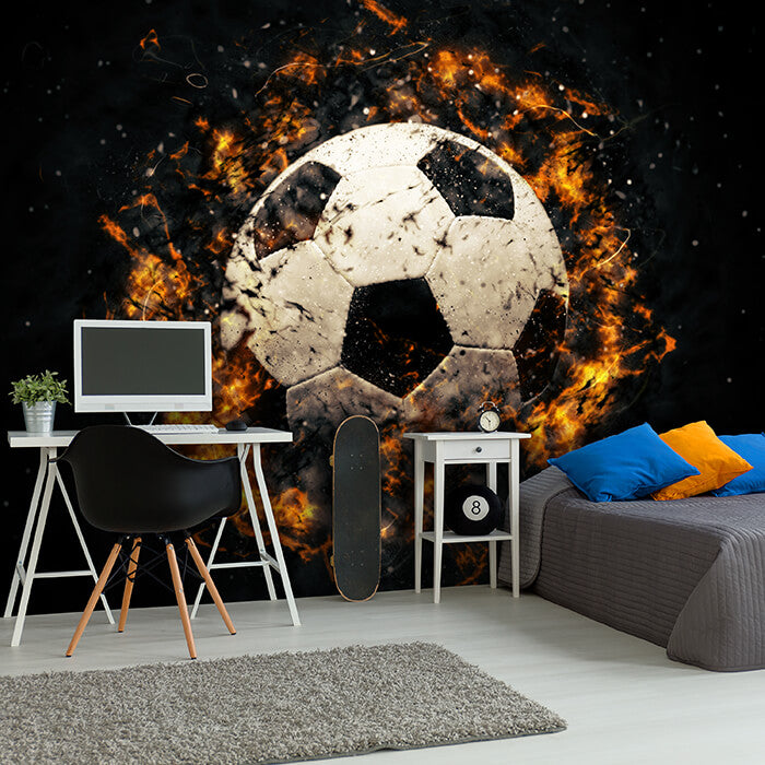 Fototapete Close-up Fussball Feuer Ball M4908 - Bild 1