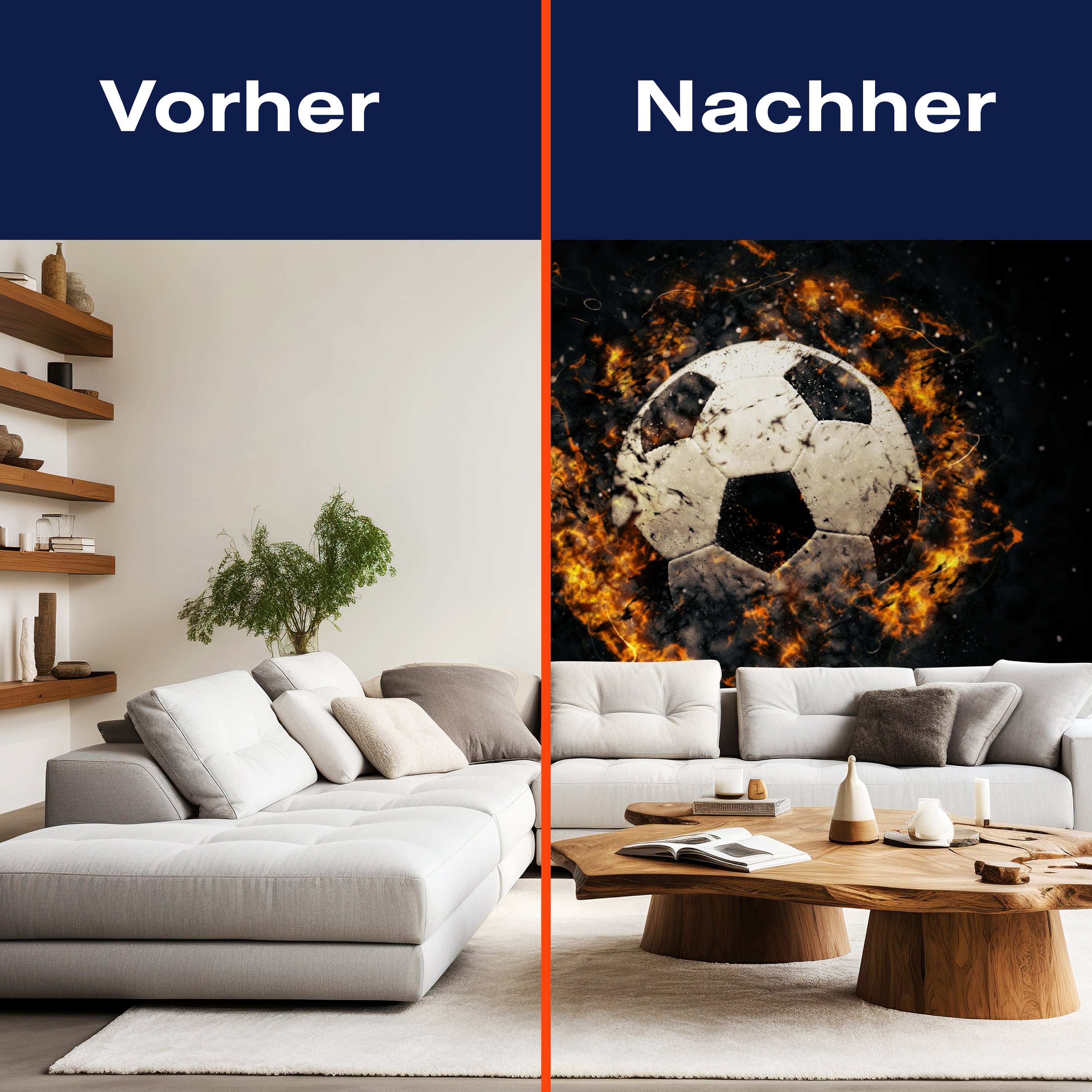 Fototapete Close-up Fussball Feuer Ball M4908 - Bild 9