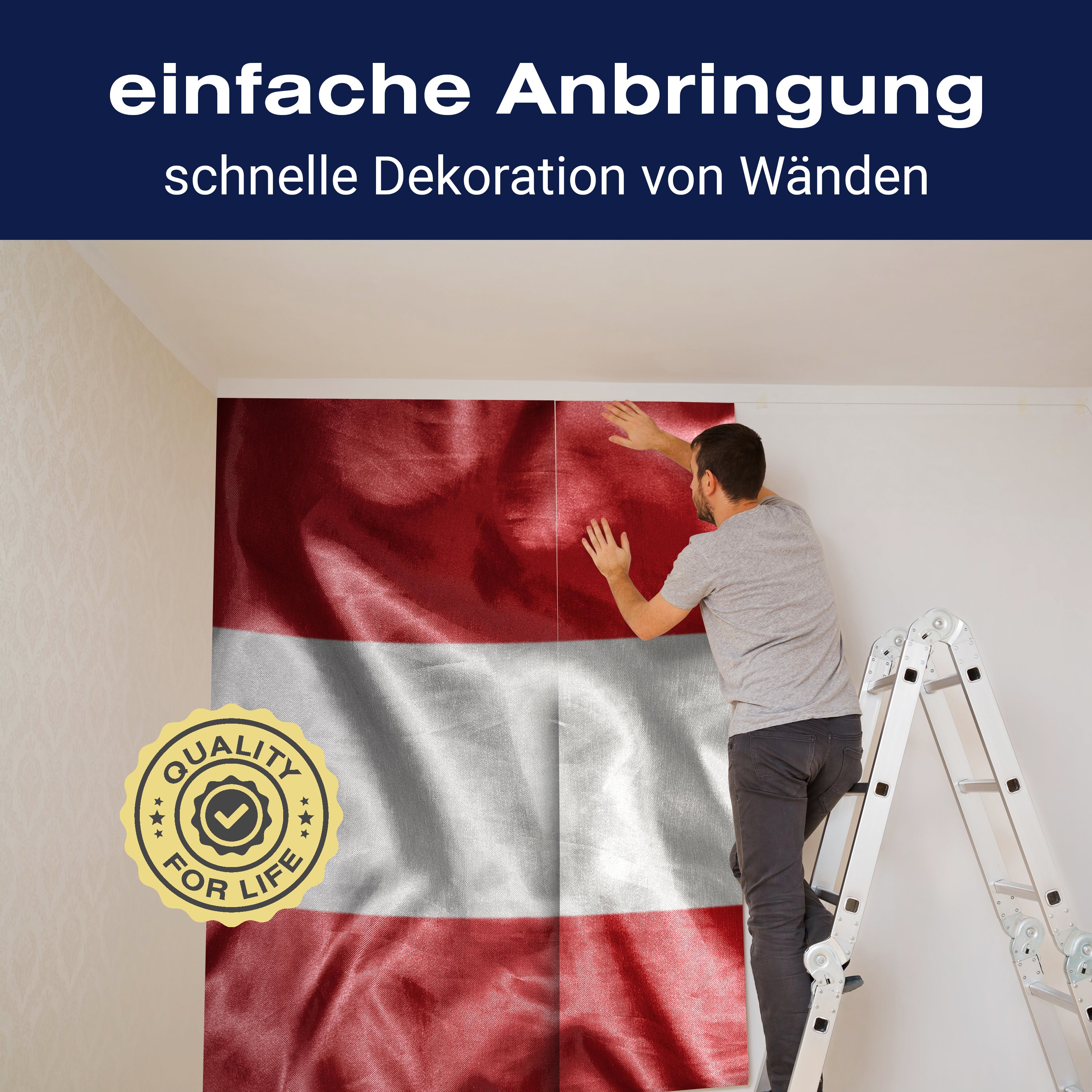 Fototapete Wehende Österreichische Flagge M4913 - Bild 3