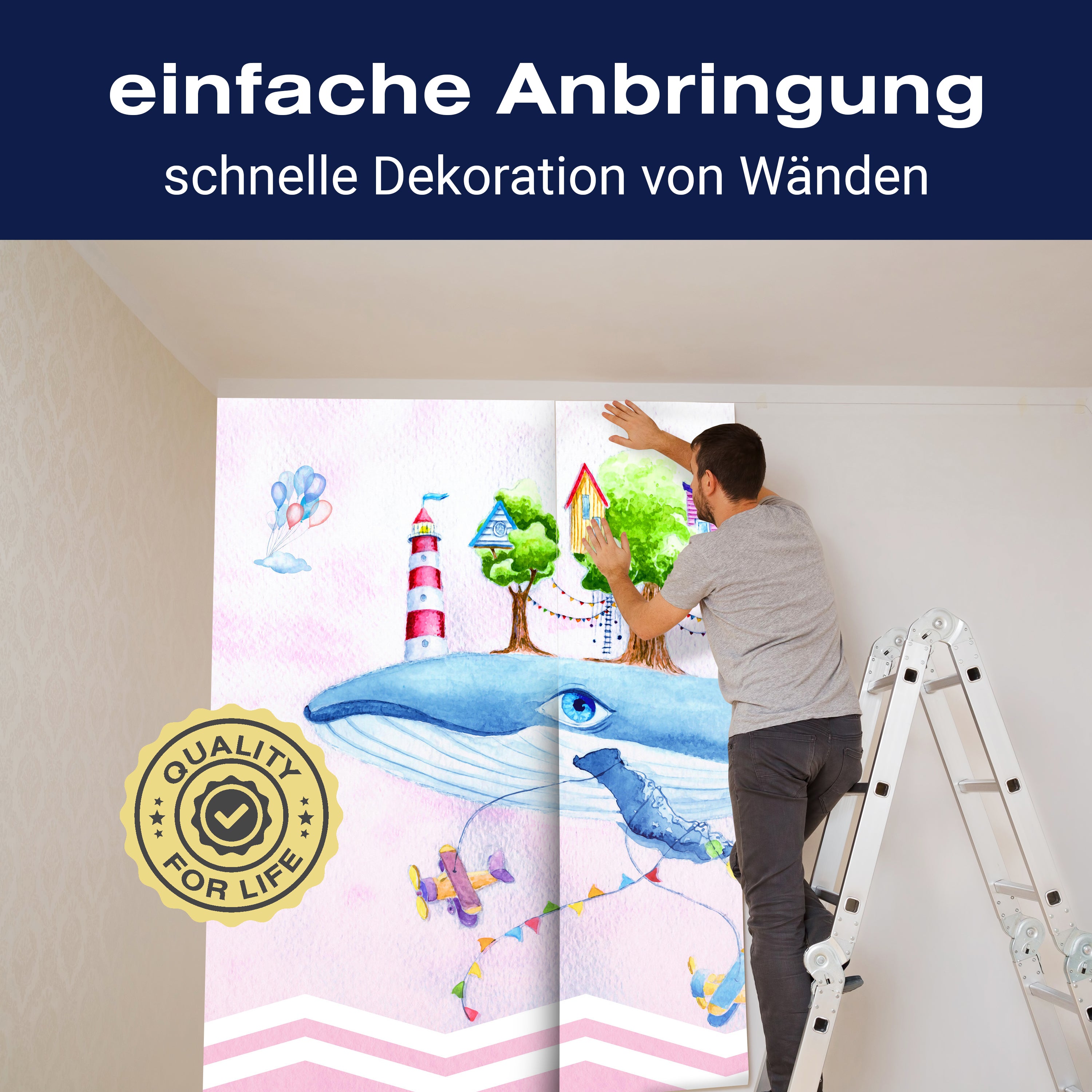 Fototapete Kinderzimmer Himmel Wal Fantasie M5825 - Bild 3