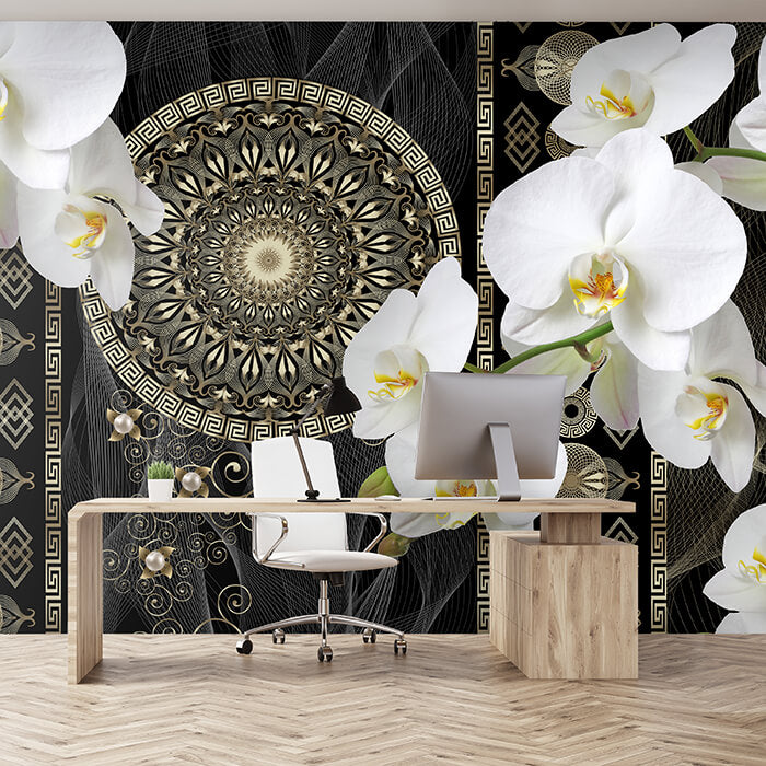 Fototapete Blüten Blumen Orchideen Mandala Wellness M6114 - Bild 1