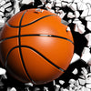 Runde Fototapete Wanddurchbruch mit Basketball M0040