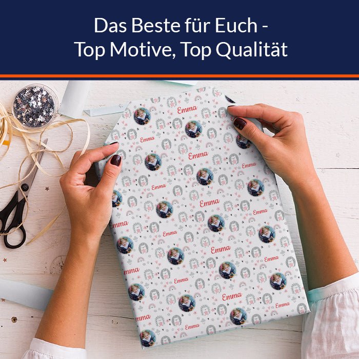 Geschenkpapier personalisiert Geschenkpapier Igel Mädchen - Bild 5