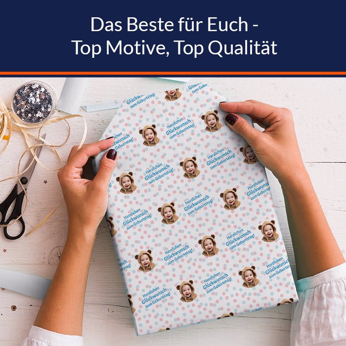 Geschenkpapier personalisiert Geschenkpapier Punkte Baby - Bild 5