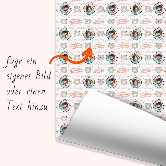 Geschenkpapier personalisiert Geschenkpapier Teddy Baby - Bild 6