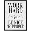 Poster Work hard, be nice, Beton M0011