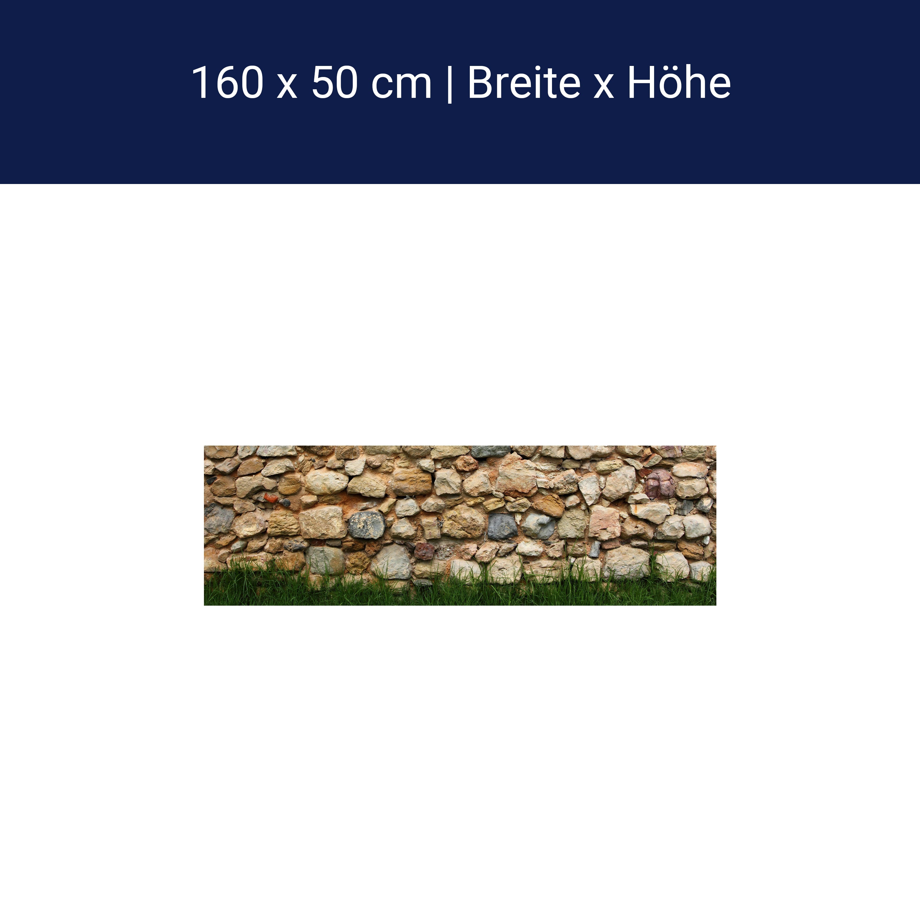 Küchenrückwand Steinmauer mit Gras M0015