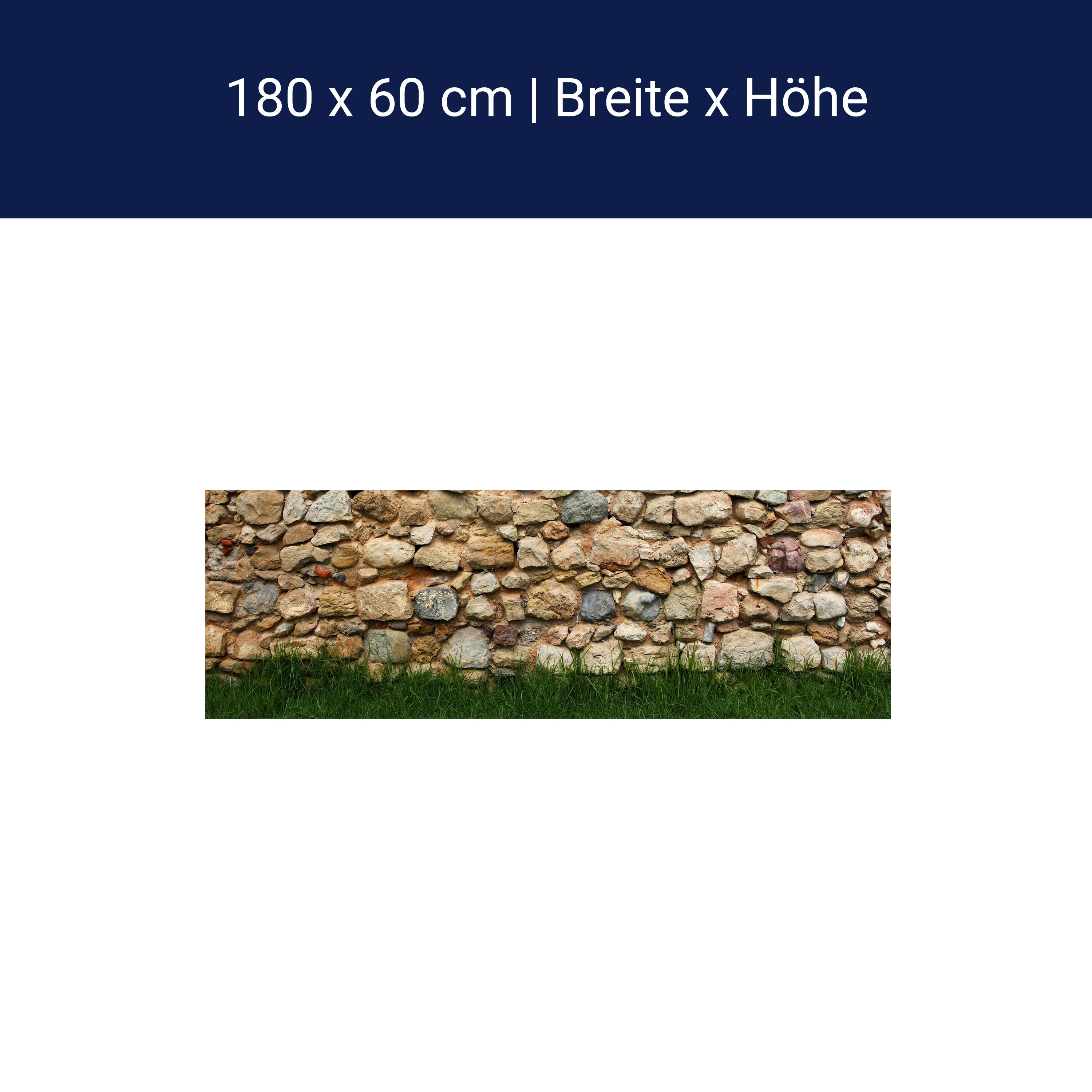 Küchenrückwand Steinmauer mit Gras M0015