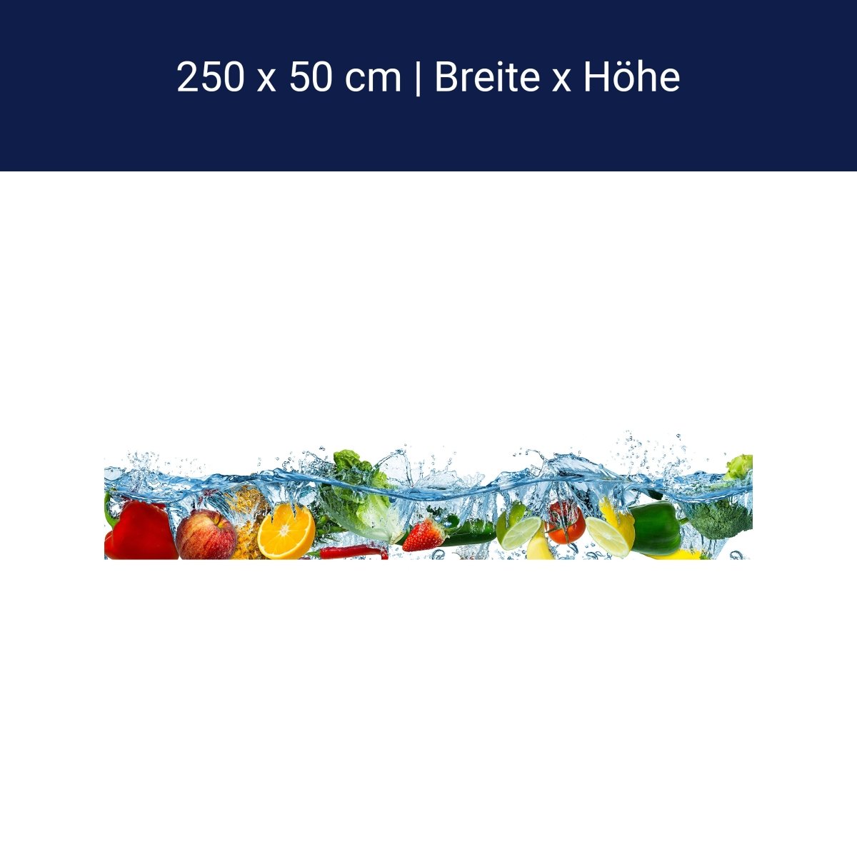 Panorama-Fototapete Obst im Wasser M0015