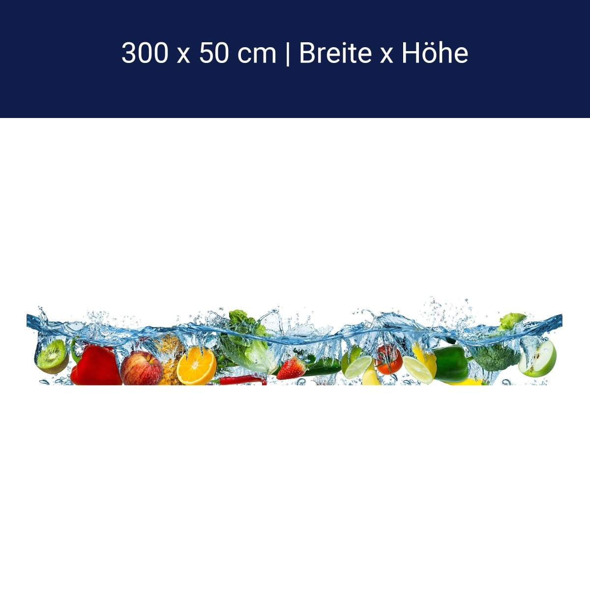 Panorama-Fototapete Obst im Wasser M0015