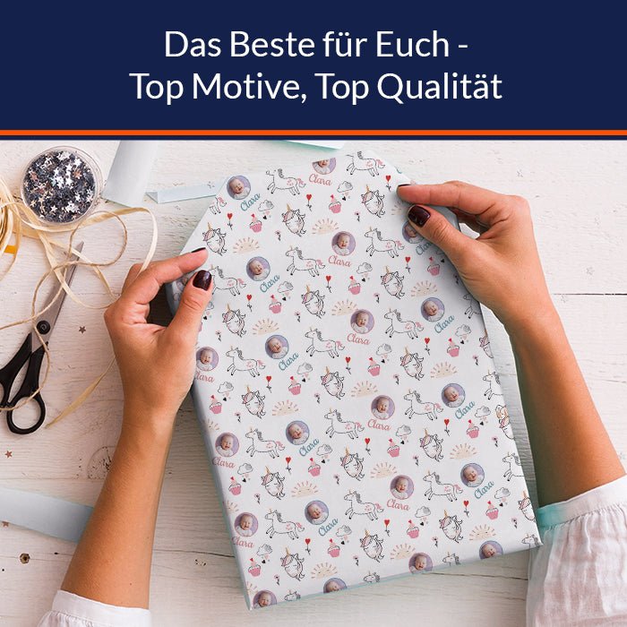 Geschenkpapier personalisiert Geschenkpapier Einhorn Mädchen - Bild 5