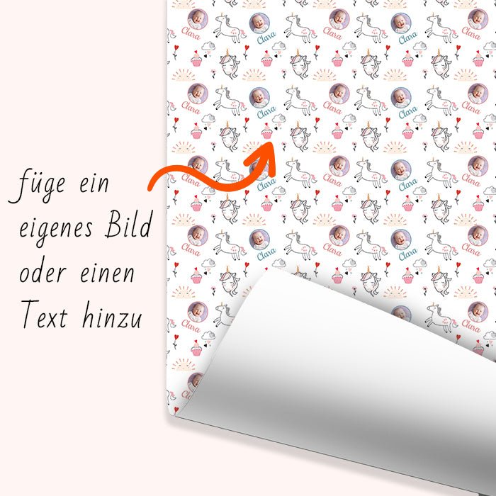 Geschenkpapier personalisiert Geschenkpapier Einhorn Mädchen - Bild 6