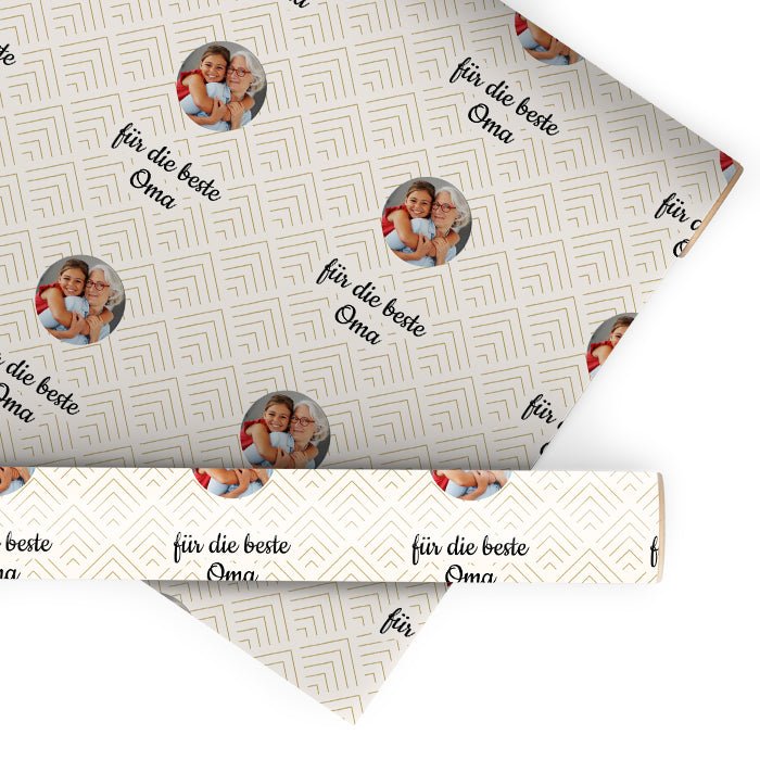 Geschenkpapier personalisiert Geschenkpapier Muster beige M0031 - Bild 1