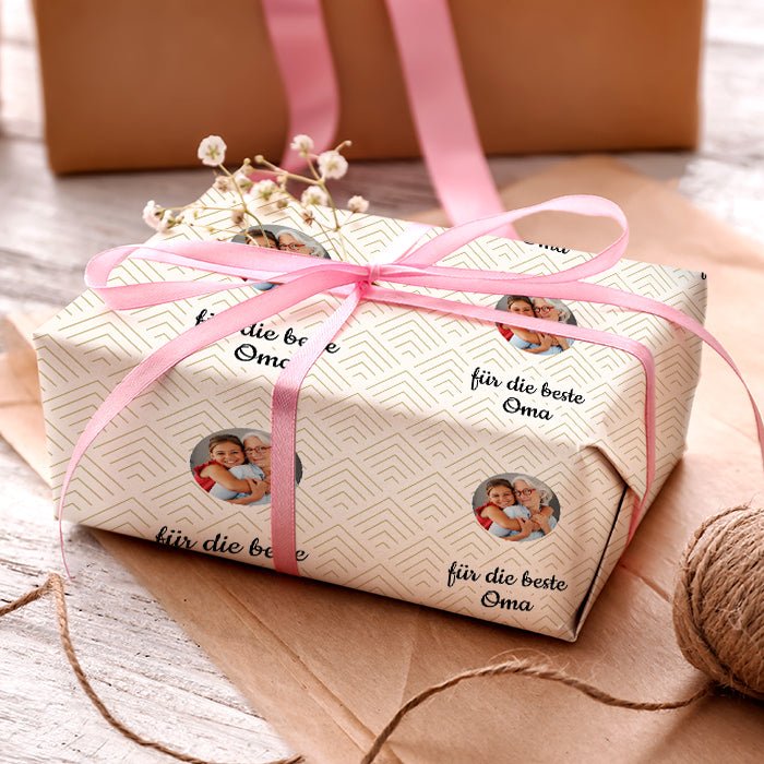 Geschenkpapier personalisiert Geschenkpapier Muster beige M0031 - Bild 3