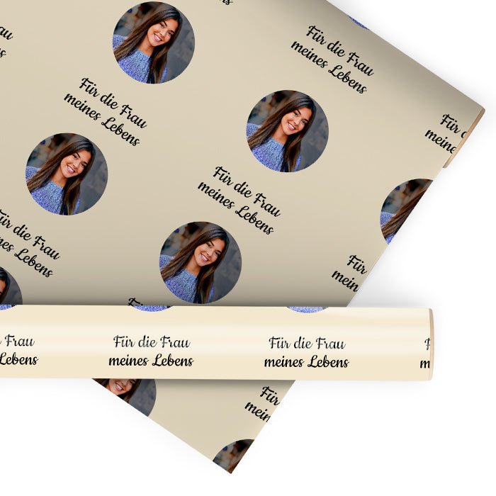 Geschenkpapier personalisiert Geschenkpapier beige Foto Text M0034 - Bild 1