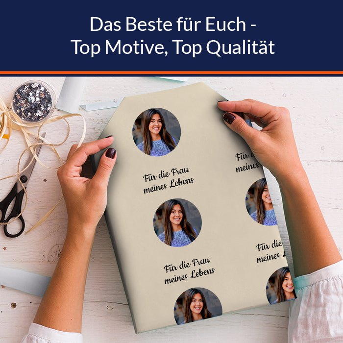 Geschenkpapier personalisiert Geschenkpapier beige Foto Text M0034 - Bild 5