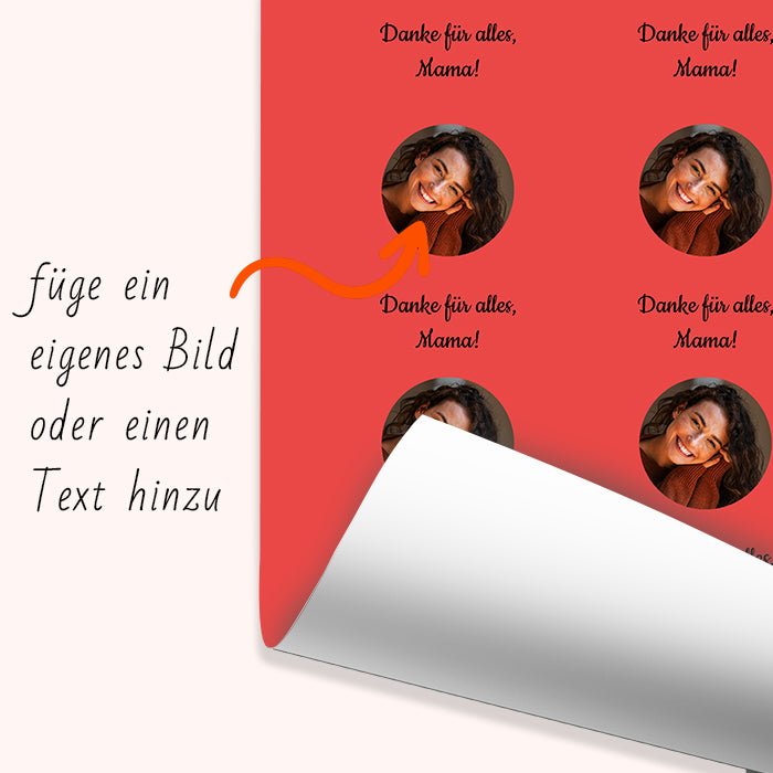 Geschenkpapier personalisiert Geschenkpapier rot Foto Text M0035 - Bild 6