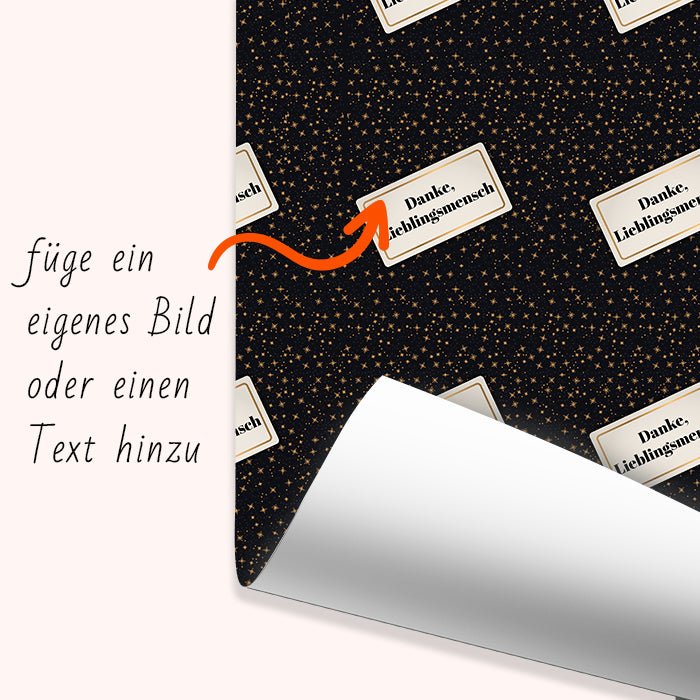 Geschenkpapier personalisiert Geschenkpapier Weihnachten Sterne Text M0044 - Bild 6