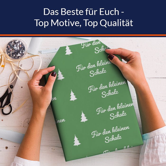 Geschenkpapier personalisiert Geschenkpapier Weihnachten Tannenbaum grün Text M0052 - Bild 5