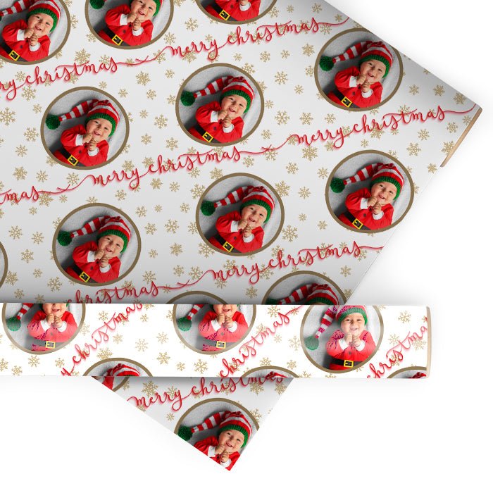 Geschenkpapier personalisiert Geschenkpapier Weihnachten Merry Christmas Foto M0057 - Bild 1