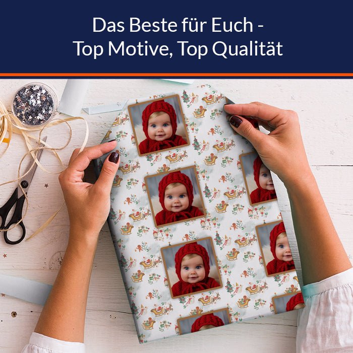 Geschenkpapier personalisiert Geschenkpapier Weihnachten Elfen Foto M0061 - Bild 5