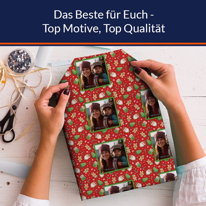 Geschenkpapier personalisiert Geschenkpapier Weihnachten Pfefferkuchen Foto M0062 - Bild 5