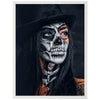 Poster Model mit Totenkopf Makeup, Schminke, Hut, Frau M0063