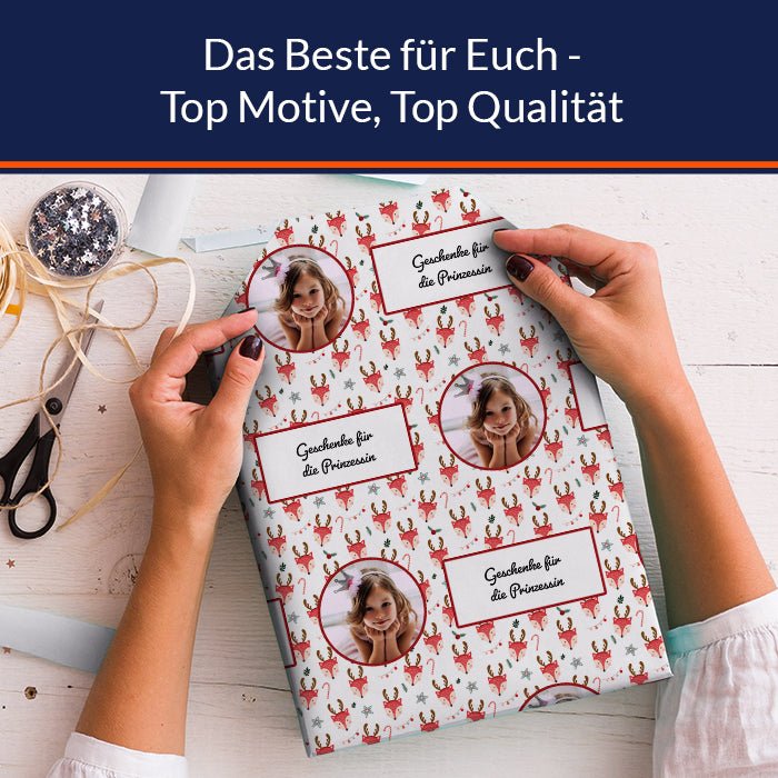 Geschenkpapier personalisiert Geschenkpapier Weihnachten Fuchs Foto Text M0064 - Bild 5