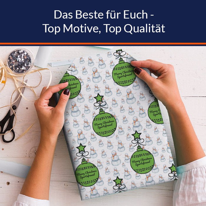 Geschenkpapier personalisiert Geschenkpapier Weihnachten Schneemann Text M0065 - Bild 5