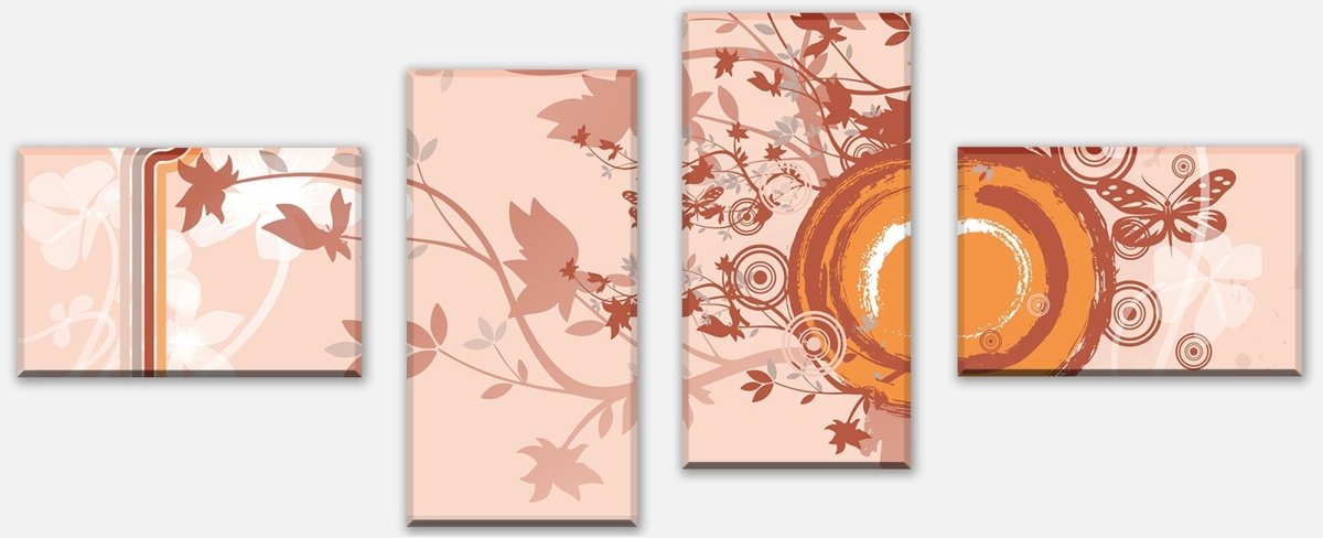 Leinwandbild Mehrteiler Nude Circle Floral M0072