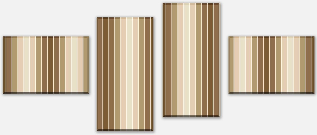 Leinwandbild Mehrteiler Beige Muster M0089