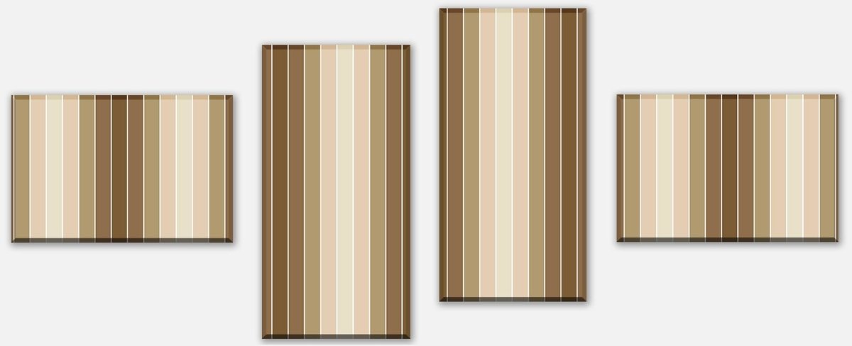 Leinwandbild Mehrteiler Beige Muster M0089