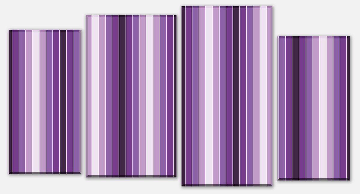 Leinwandbild Mehrteiler Leuchtendes Violett Muster M0092