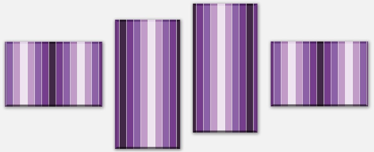 Leinwandbild Mehrteiler Leuchtendes Violett Muster M0092