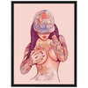 Poster Frau, Tattoo, Illustration, dekoration Wohnung modern M0093