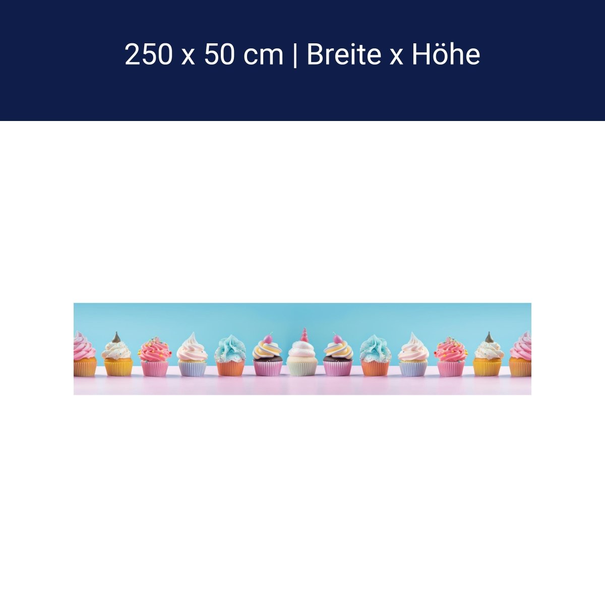 Panorama-Fototapete bunte Cupcakes M0096