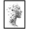 Poster Kunst, double exposure, Vögel, Schwarz, Frau, Art M0100