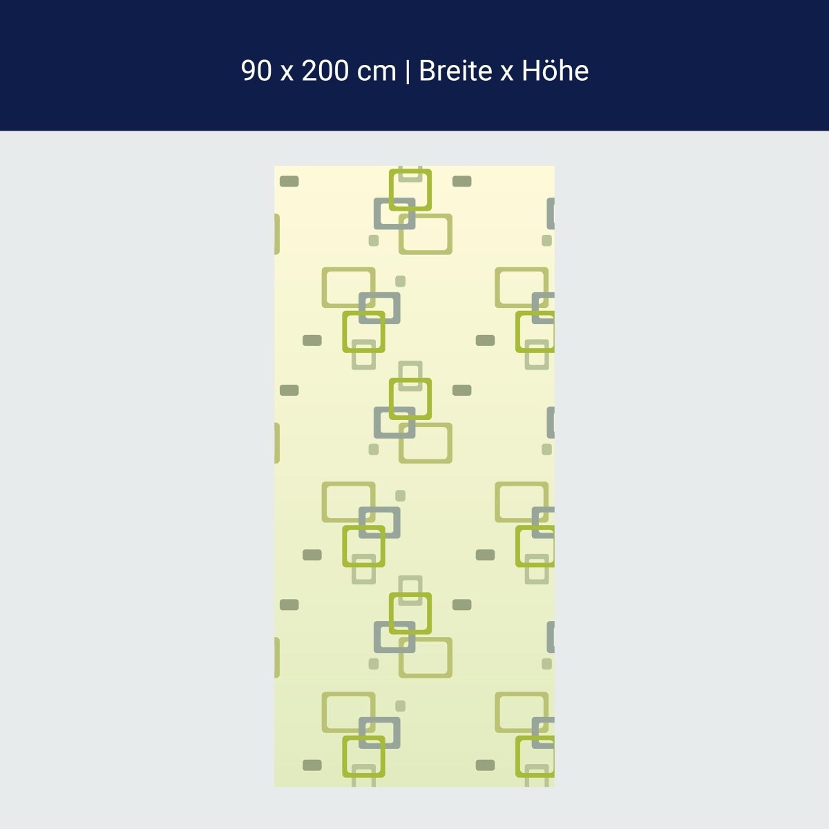 Duschwand Retrokästchen Grün Muster M0102
