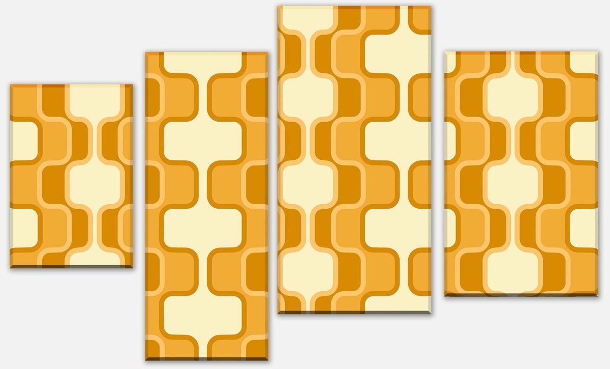 Leinwandbild Mehrteiler Retromuster Sonnengelb Muster M0114